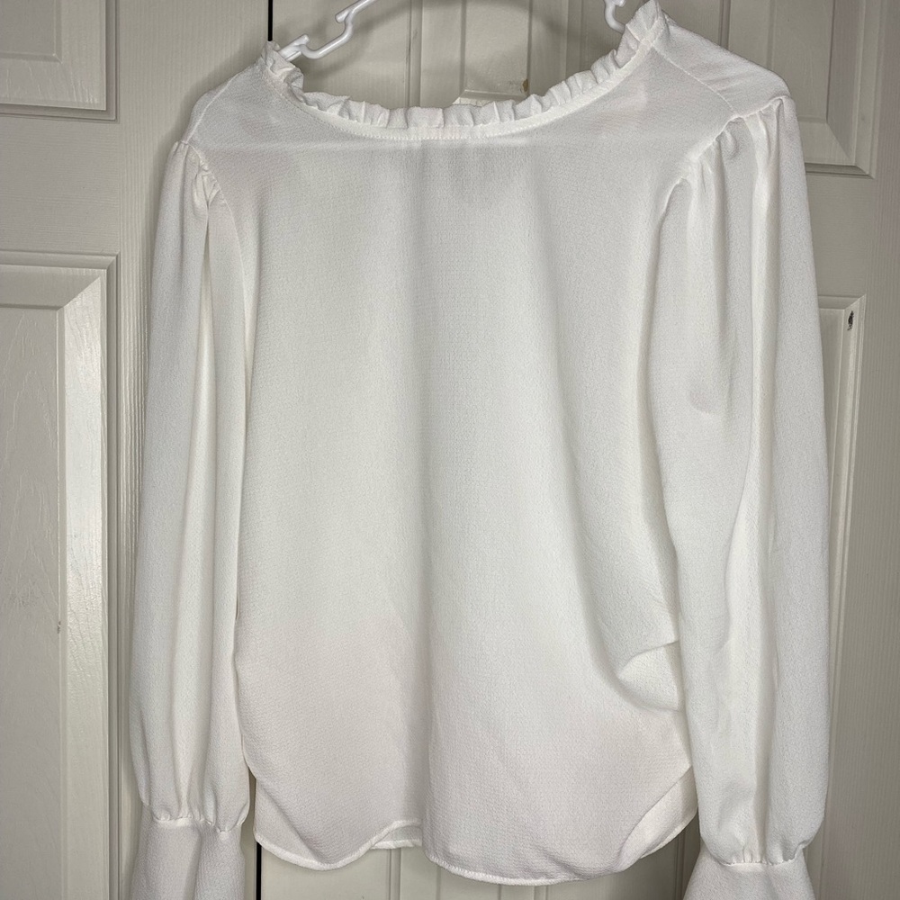 White Blouse w/ Flared Cuffs